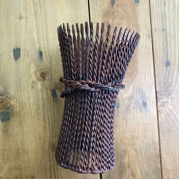 Iron Metal Candle Holder Wheat Bundle Western Farm Decor Heavy Duty - Picture 1 of 8